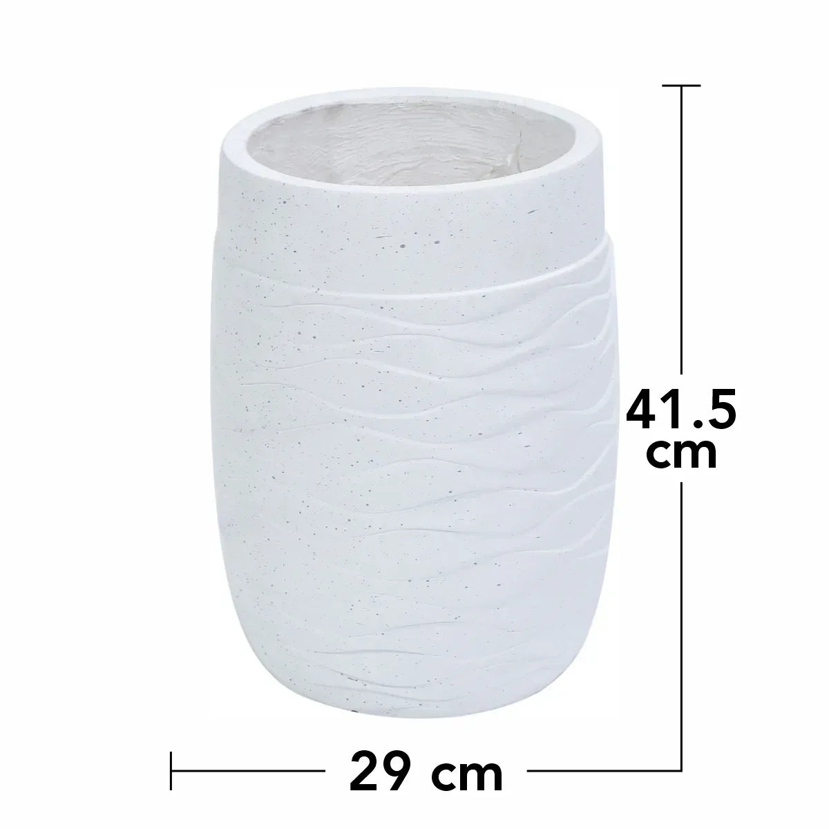 Ghiveci ecologic, Eco-friendly, Naimeed D6382, Mediu, din materiale minerale, Alb, 41,5x29x29cm - 221.ro