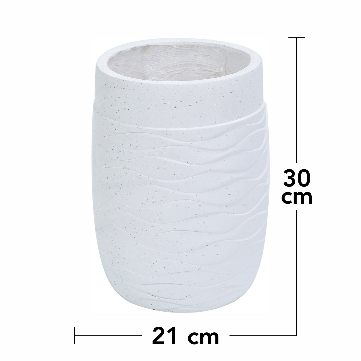 Ghiveci ecologic, Eco-friendly, Naimeed D6382, Mic, din materiale minerale, Alb, 30x21x21cm