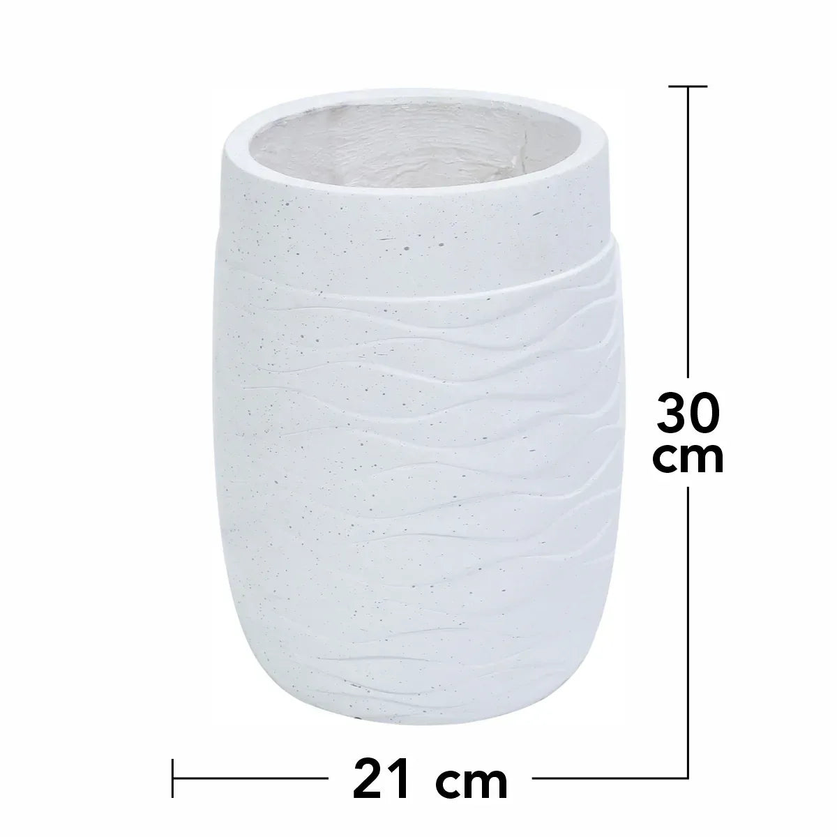 Ghiveci ecologic, Eco-friendly, Naimeed D6382, Mic, din materiale minerale, Alb, 30x21x21cm - 221.ro