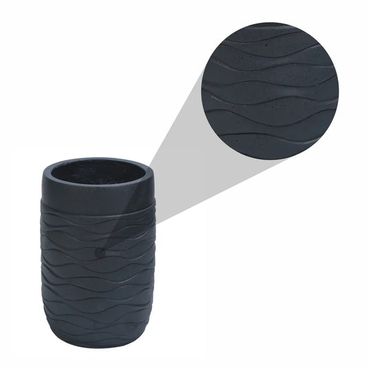 Ghiveci ecologic, Eco-friendly, Naimeed D6384, Mare, din materiale minerale, Negru, 57x40x40cm - 221.ro