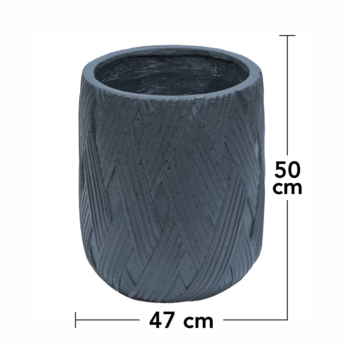 Ghiveci ecologic, Eco-friendly, Naimeed D6385, Mare, din materiale minerale, Negru, 50x47x47cm