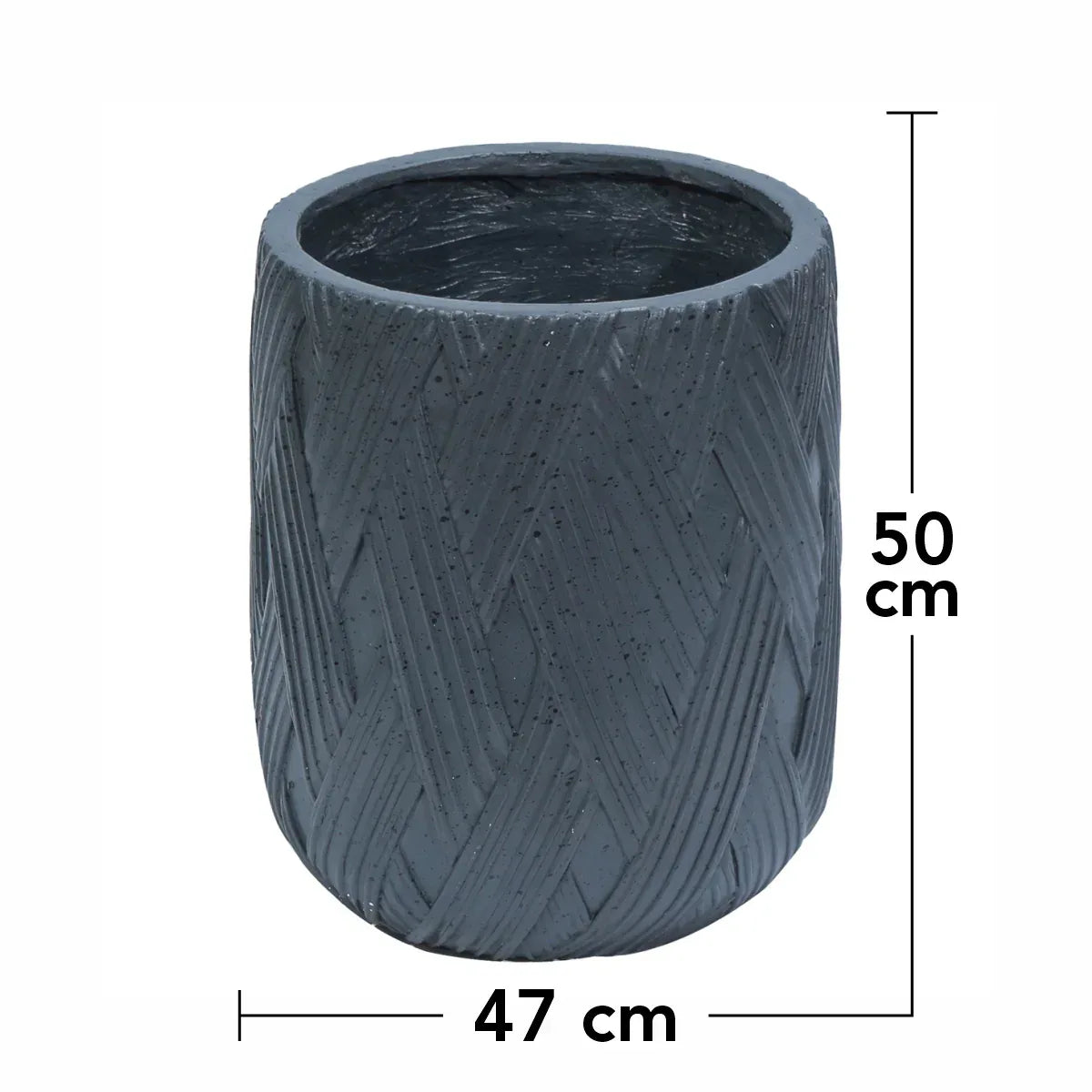 Ghiveci ecologic, Eco-friendly, Naimeed D6385, Mare, din materiale minerale, Negru, 50x47x47cm - 221.ro