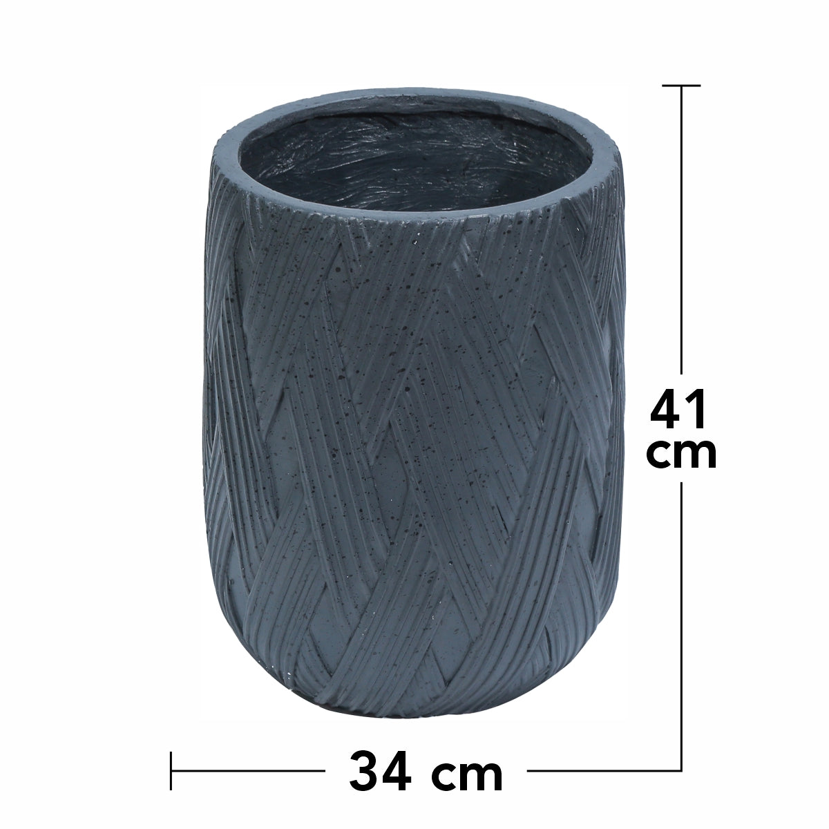 Ghiveci ecologic, Eco-friendly, Naimeed D6385 Mediu, din materiale minerale, Negru, 41x34x34cm