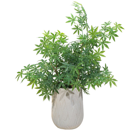 Ghiveci ecologic, Eco-friendly, Naimeed D6386, Mic, din materiale minerale, Crem, 34x27x27cm