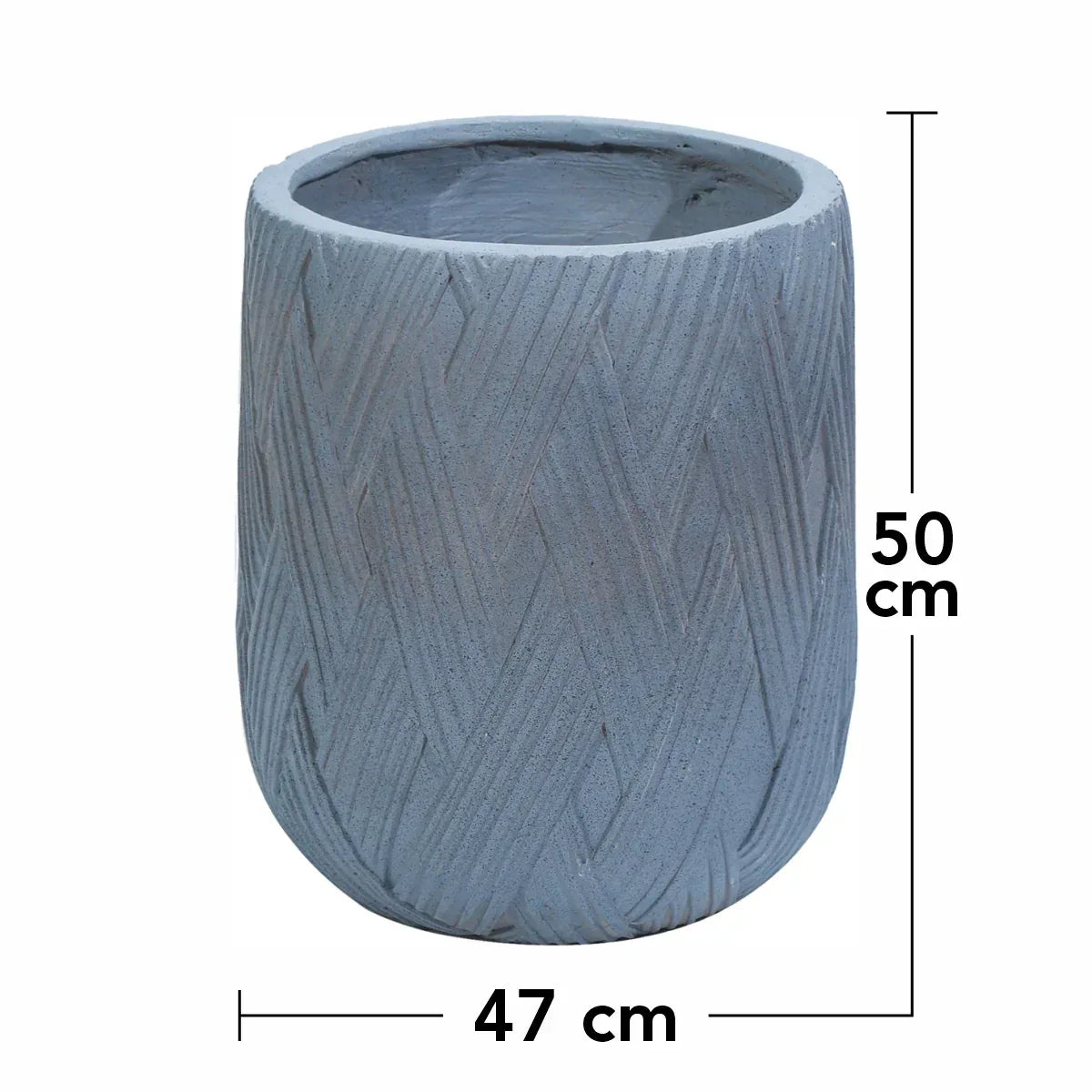 Ghiveci ecologic, Eco-friendly, Naimeed D6387, Mare, din materiale minerale, Gri, 50x47x47cm - 221.ro
