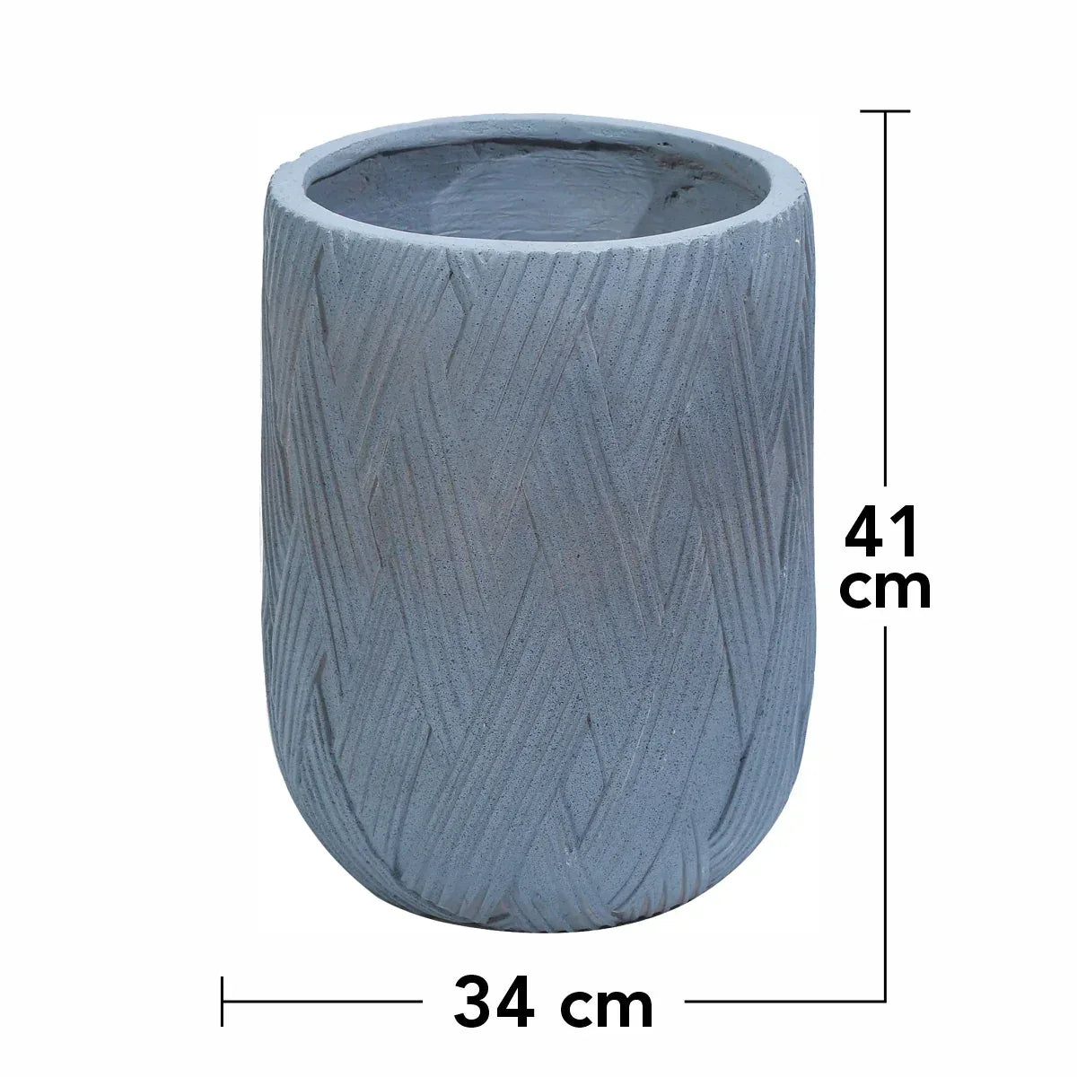 Ghiveci ecologic, Eco-friendly, Naimeed D6387 Mediu, din materiale minerale, Gri, 41x34x34cm - 221.ro