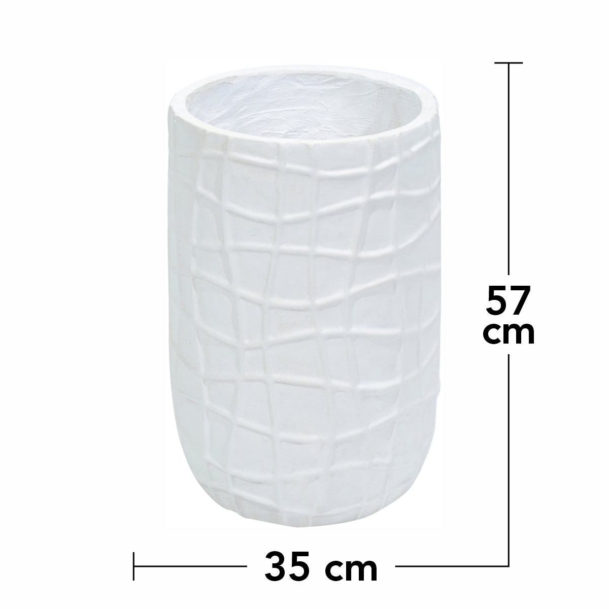 Ghiveci ecologic, Eco-friendly, Naimeed D6388, Mare, din materiale minerale, Alb, 57x35x35cm