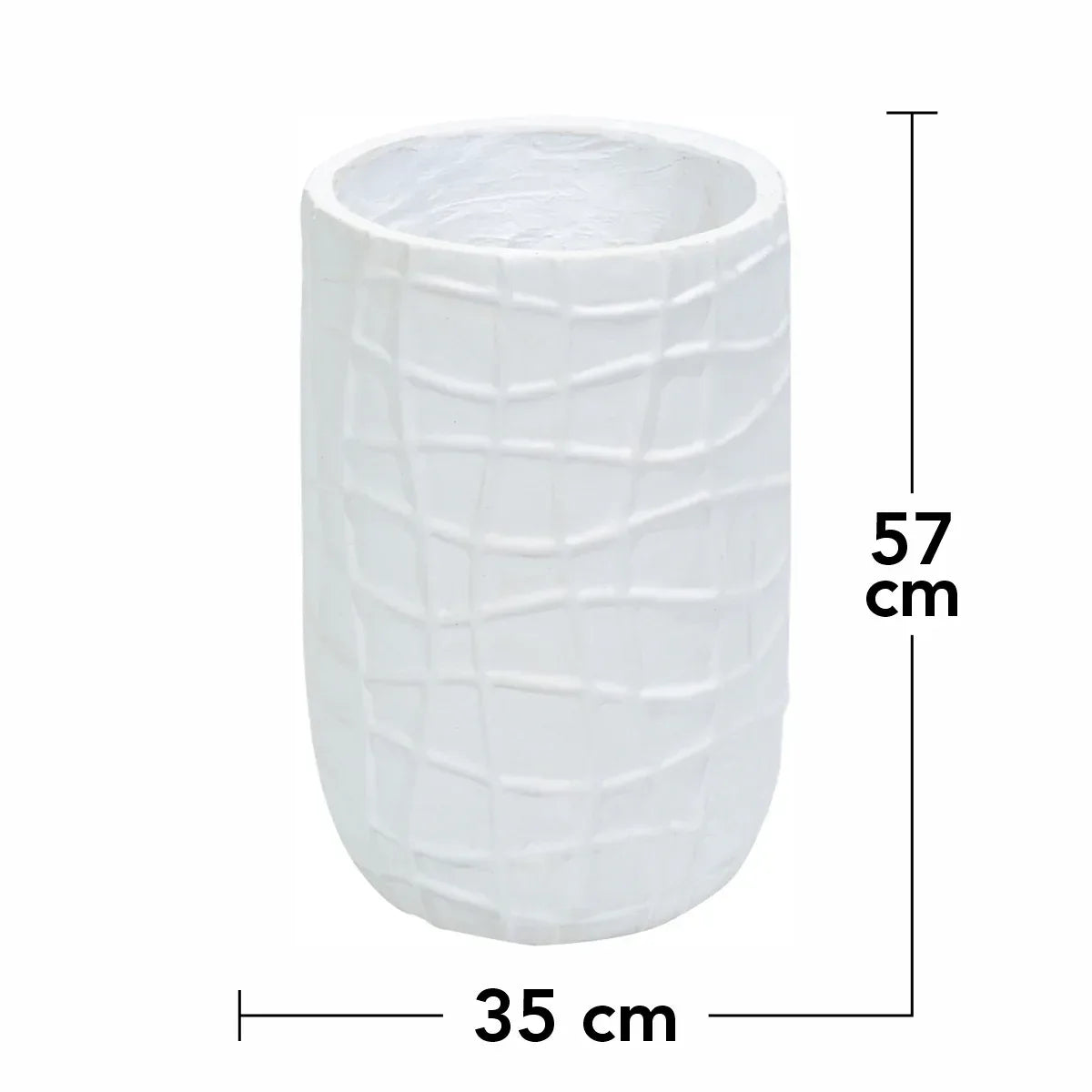 Ghiveci ecologic, Eco-friendly, Naimeed D6388, Mare, din materiale minerale, Alb, 57x35x35cm - 221.ro