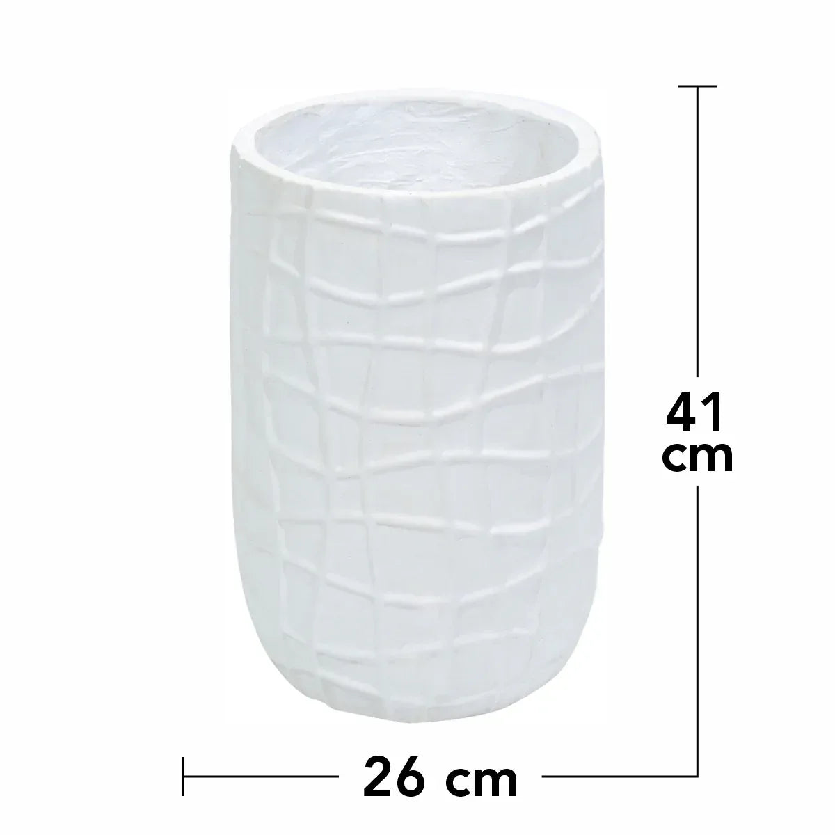 Ghiveci ecologic, Eco-friendly, Naimeed D6388 Mediu, din materiale minerale, Alb, 41x26x26cm - 221.ro