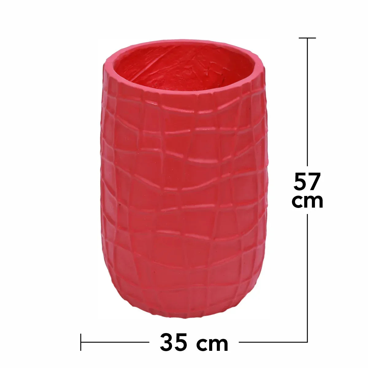 Ghiveci ecologic, Eco-friendly, Naimeed D6390, Mare, din materiale minerale, Rosu, 57x35x35cm - 221.ro