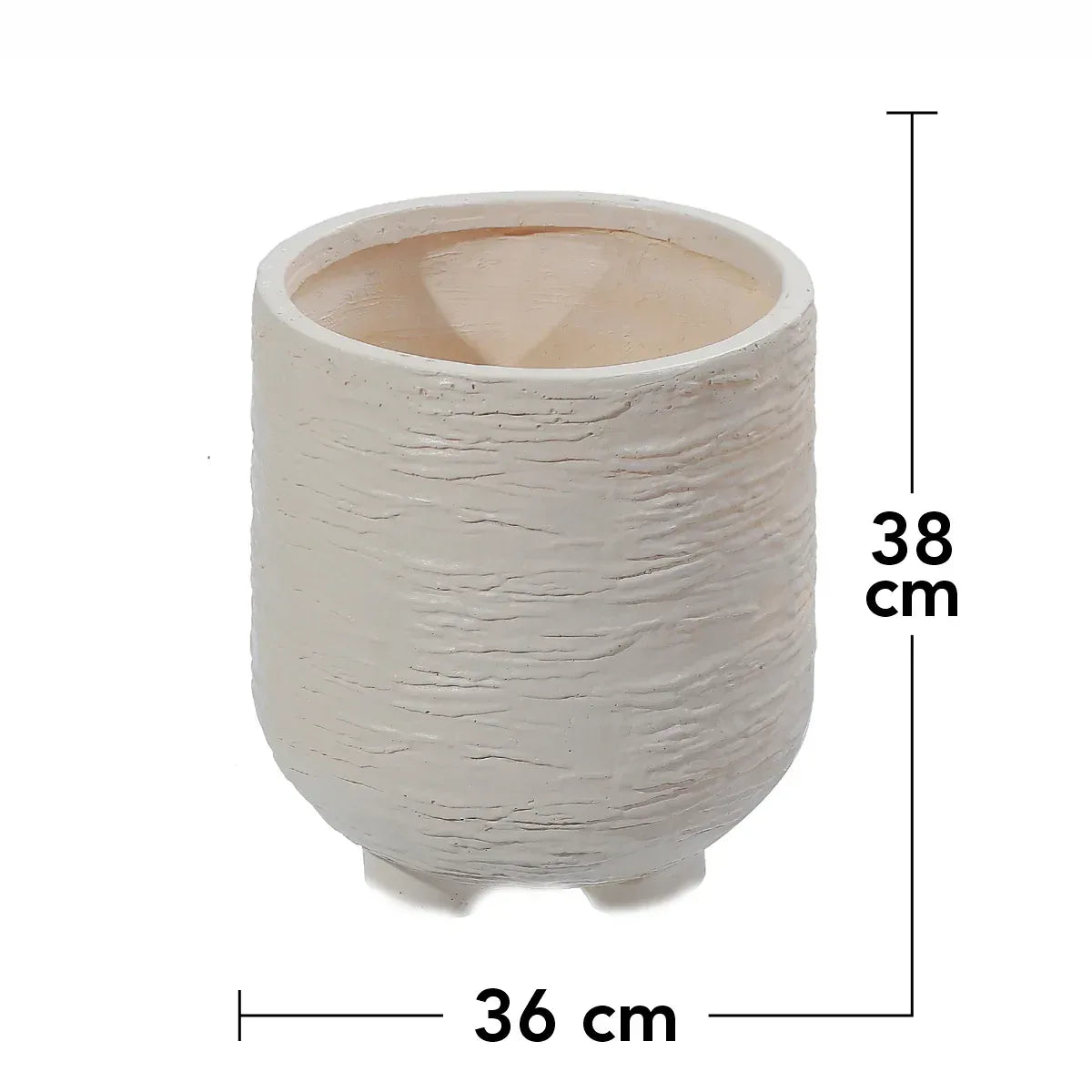 Ghiveci ecologic, Eco-friendly, Naimeed D6391, Mare, din materiale minerale, Bej, 38x36x36cm - 221.ro