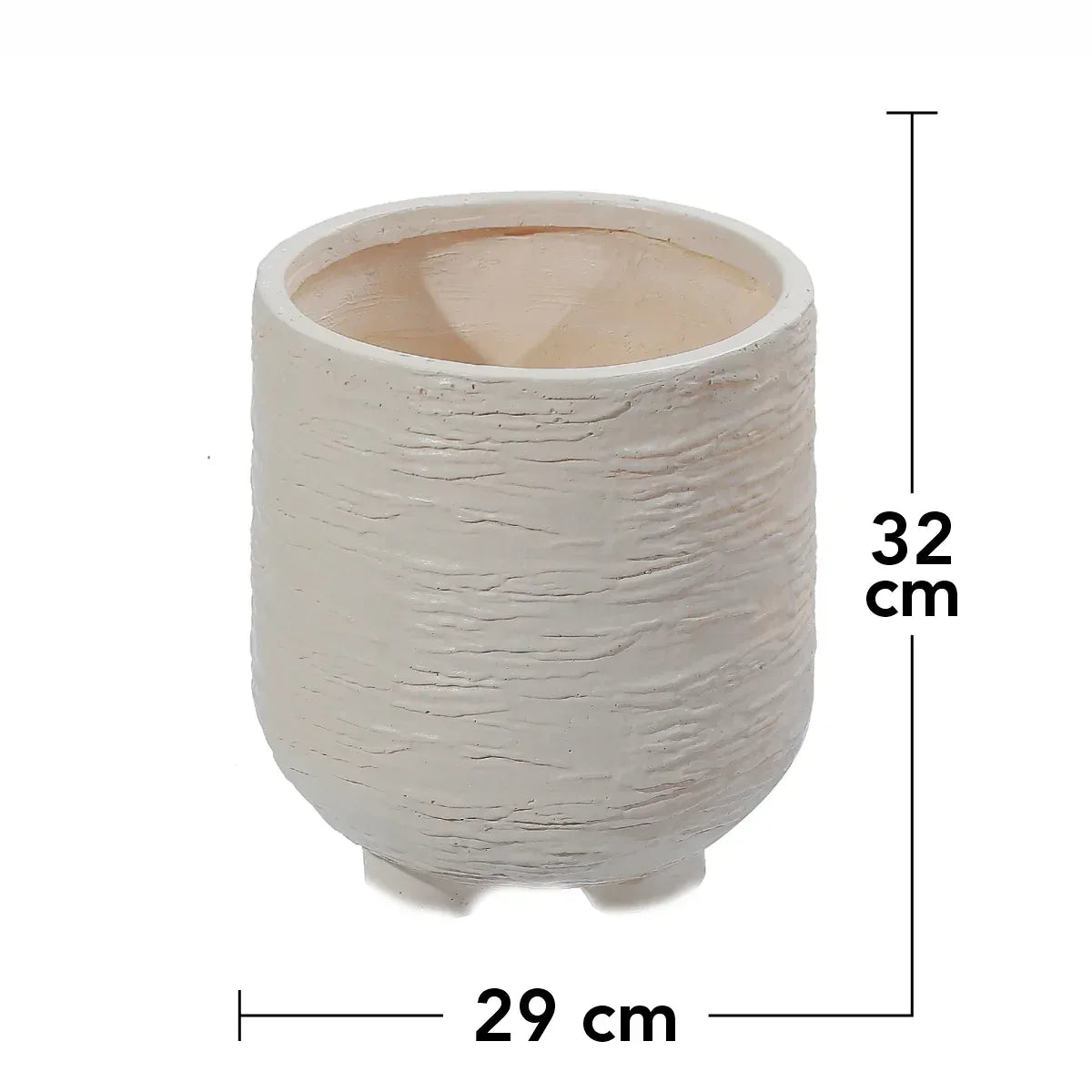 Ghiveci ecologic, Eco-friendly, Naimeed D6391 Mediu, din materiale minerale, Bej, 32x29x29cm - 221.ro