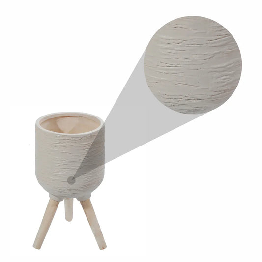 Ghiveci ecologic, Eco-friendly, Naimeed D6391 Mediu, din materiale minerale, Bej, 32x29x29cm - 221.ro