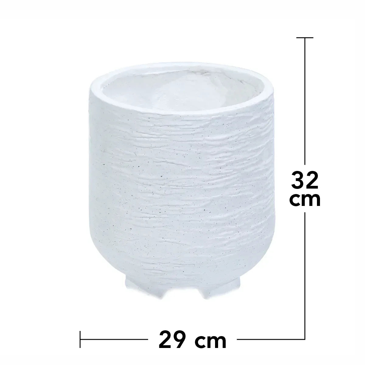 Ghiveci ecologic, Eco-friendly, Naimeed D6392 Mediu, din materiale minerale, Alb, 32x29x29cm - 221.ro