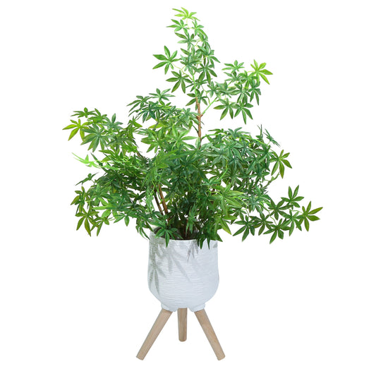 Ghiveci ecologic, Eco-friendly, Naimeed D6392, Mare, din materiale minerale, Alb, 38x36x36cm