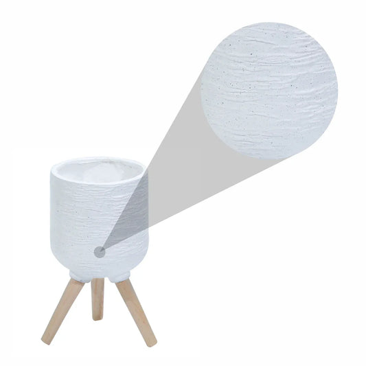 Ghiveci ecologic, Eco-friendly, Naimeed D6392, Mic, din materiale minerale, Alb, 27,5x23x23cm - 221.ro