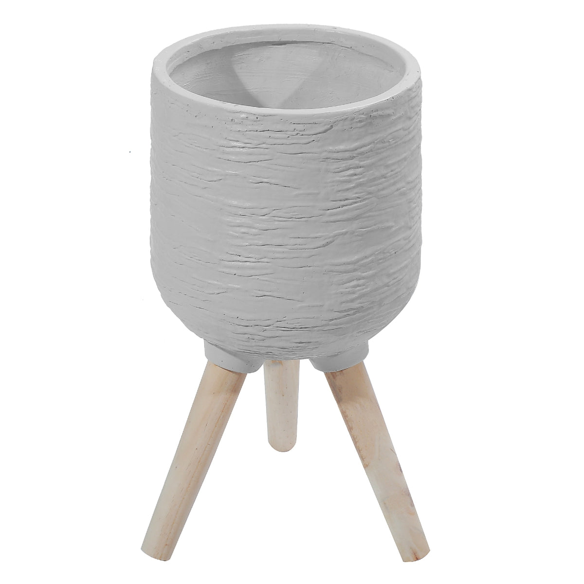 Ghiveci ecologic, Eco-friendly, Naimeed D6393, Mare, din materiale minerale, Gri, 38x36x36cm