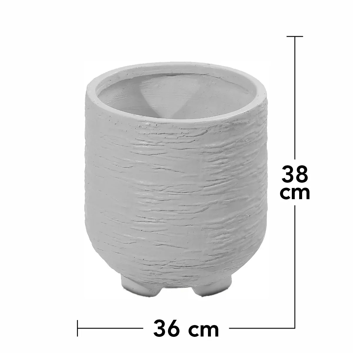 Ghiveci ecologic, Eco-friendly, Naimeed D6393, Mare, din materiale minerale, Gri, 38x36x36cm - 221.ro