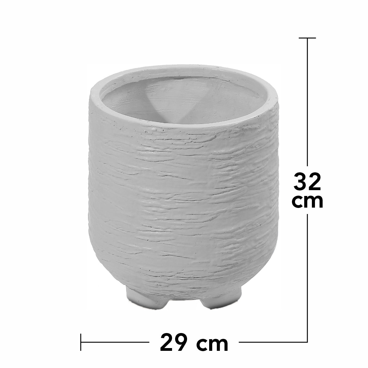 Ghiveci ecologic, Eco-friendly, Naimeed D6393 Mediu, din materiale minerale, Gri, 32x29x29cm