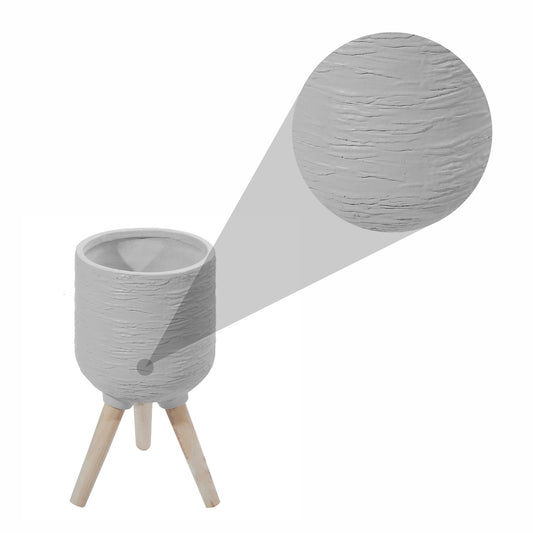 Ghiveci ecologic, Eco-friendly, Naimeed D6393, Mic, din materiale minerale, Gri, 27,5x23x23cm