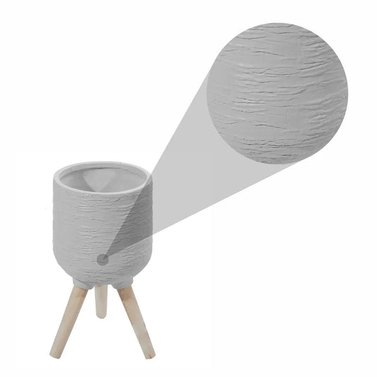 Ghiveci ecologic, Eco-friendly, Naimeed D6393, Mic, din materiale minerale, Gri, 27,5x23x23cm - 221.ro