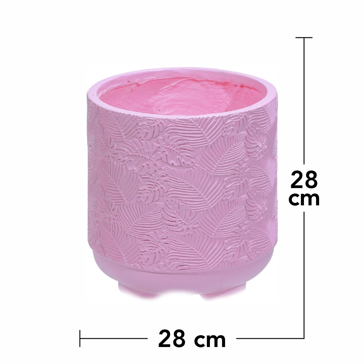 Ghiveci ecologic, Eco-friendly, Naimeed D6395 Mediu, din materiale minerale, Roz, 28x28x28cm