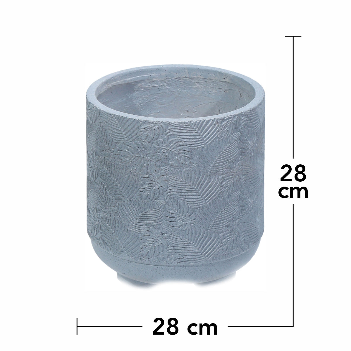 Ghiveci ecologic, Eco-friendly, Naimeed D6396 Mediu, din materiale minerale, Gri, 28x28x28cm