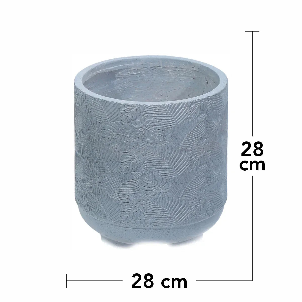 Ghiveci ecologic, Eco-friendly, Naimeed D6396 Mediu, din materiale minerale, Gri, 28x28x28cm - 221.ro