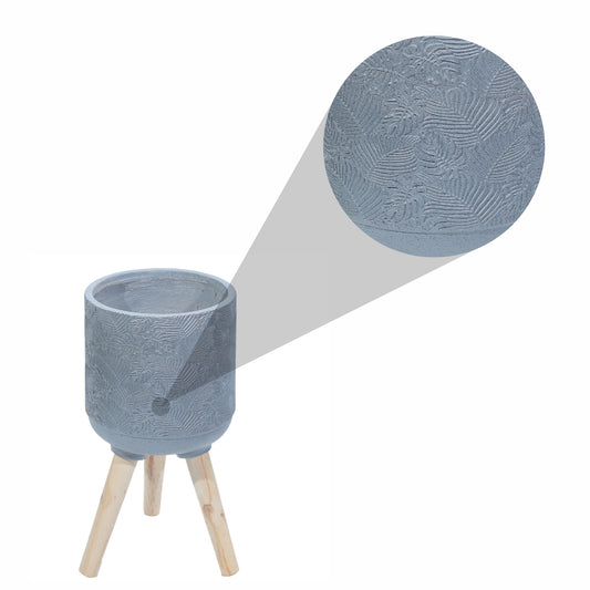 Ghiveci ecologic, Eco-friendly, Naimeed D6396, Mic, din materiale minerale, Gri, 25x21x21cm