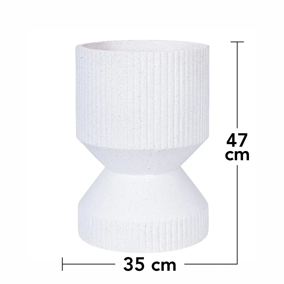 Ghiveci ecologic, Eco-friendly, Naimeed D6406, din materiale minerale, Alb, 47x35x35cm - 221.ro