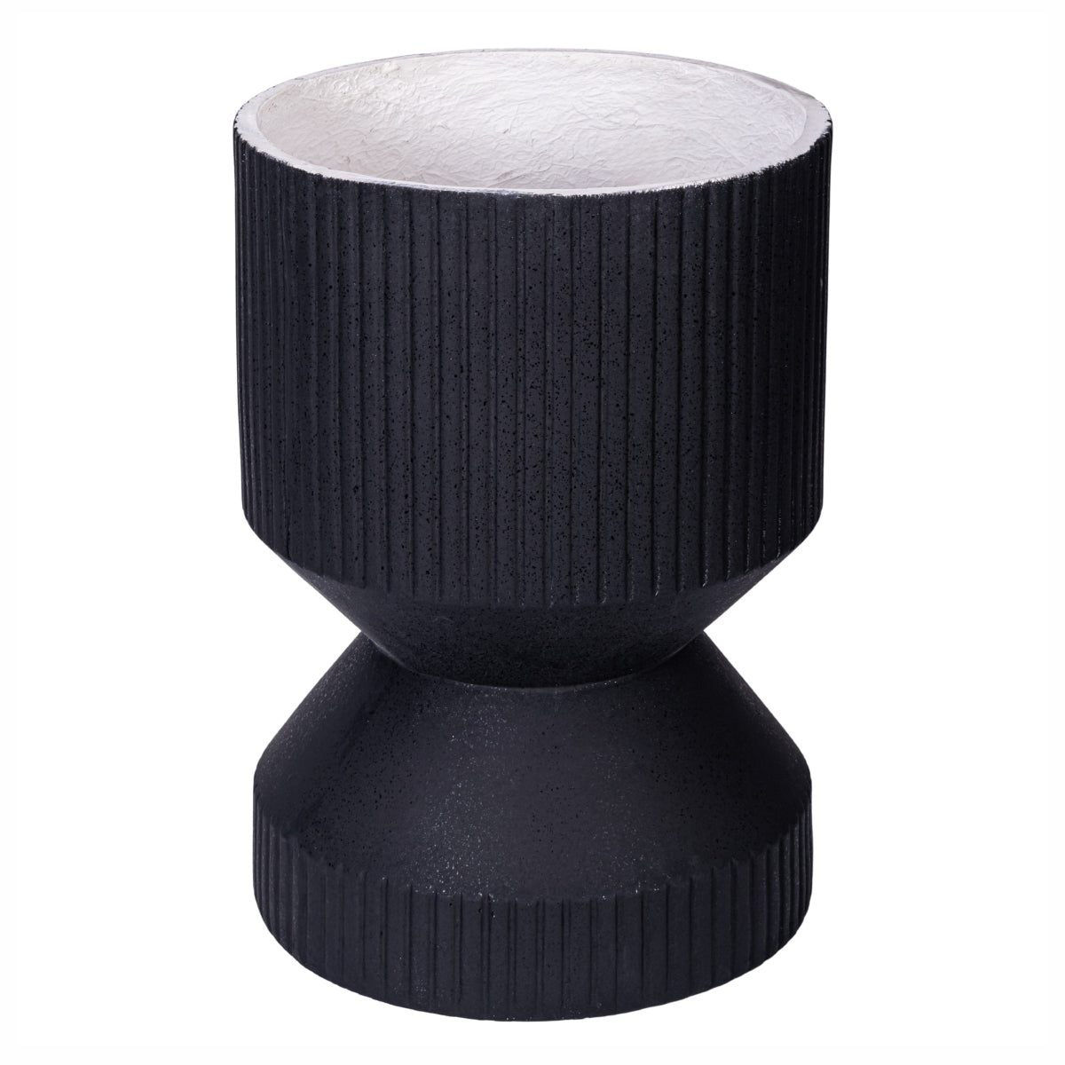 Ghiveci ecologic, Eco-friendly, Naimeed D6407, din materiale minerale, Negru, 47x35x35cm