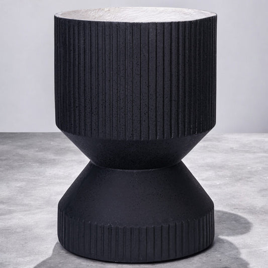 Ghiveci ecologic, Eco-friendly, Naimeed D6407, din materiale minerale, Negru, 47x35x35cm