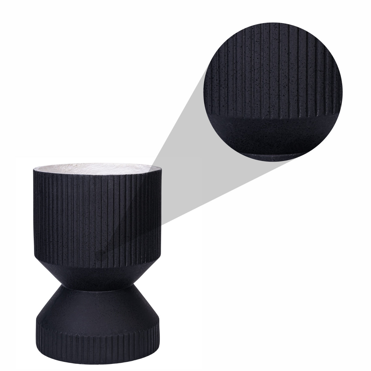 Ghiveci ecologic, Eco-friendly, Naimeed D6407, din materiale minerale, Negru, 47x35x35cm