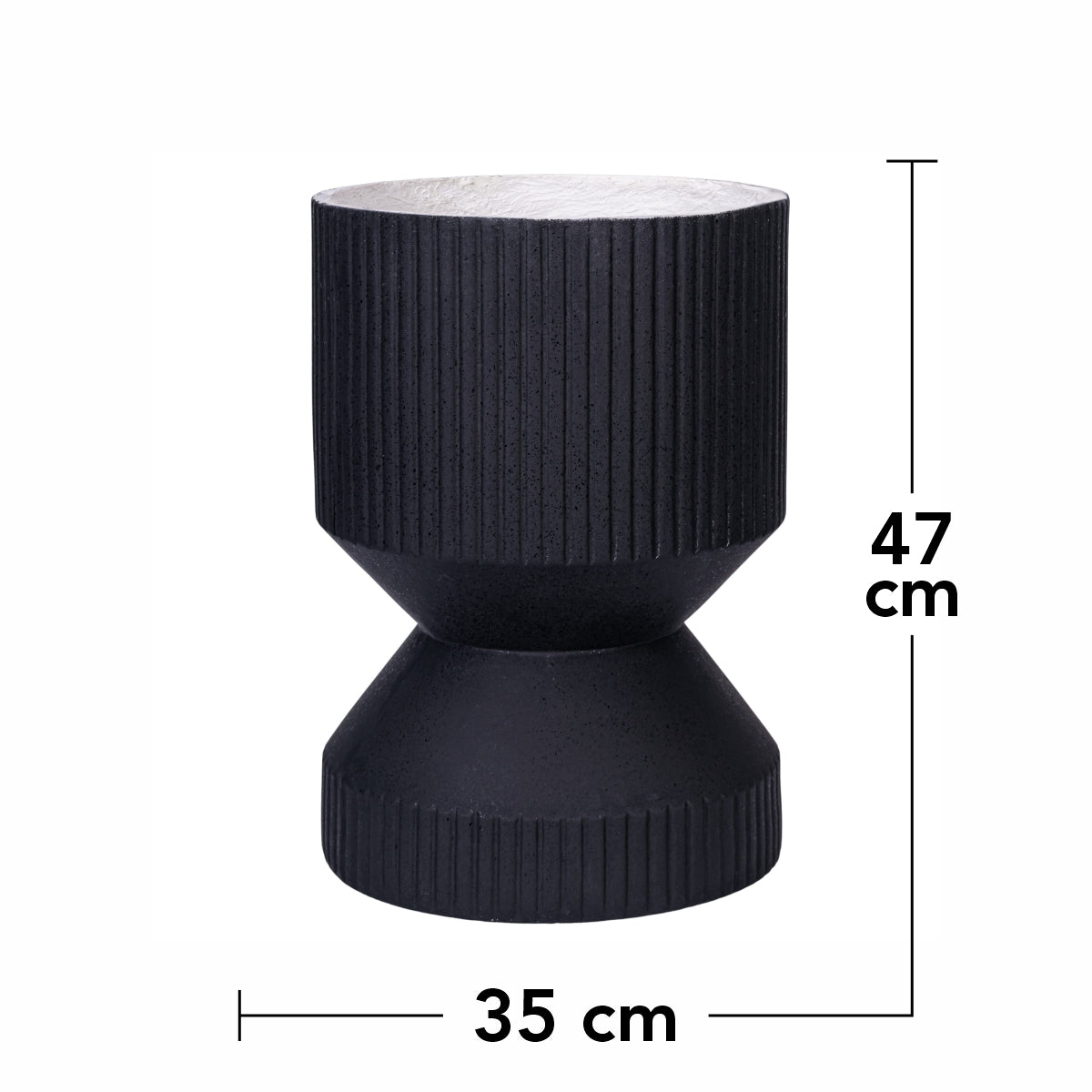 Ghiveci ecologic, Eco-friendly, Naimeed D6407, din materiale minerale, Negru, 47x35x35cm