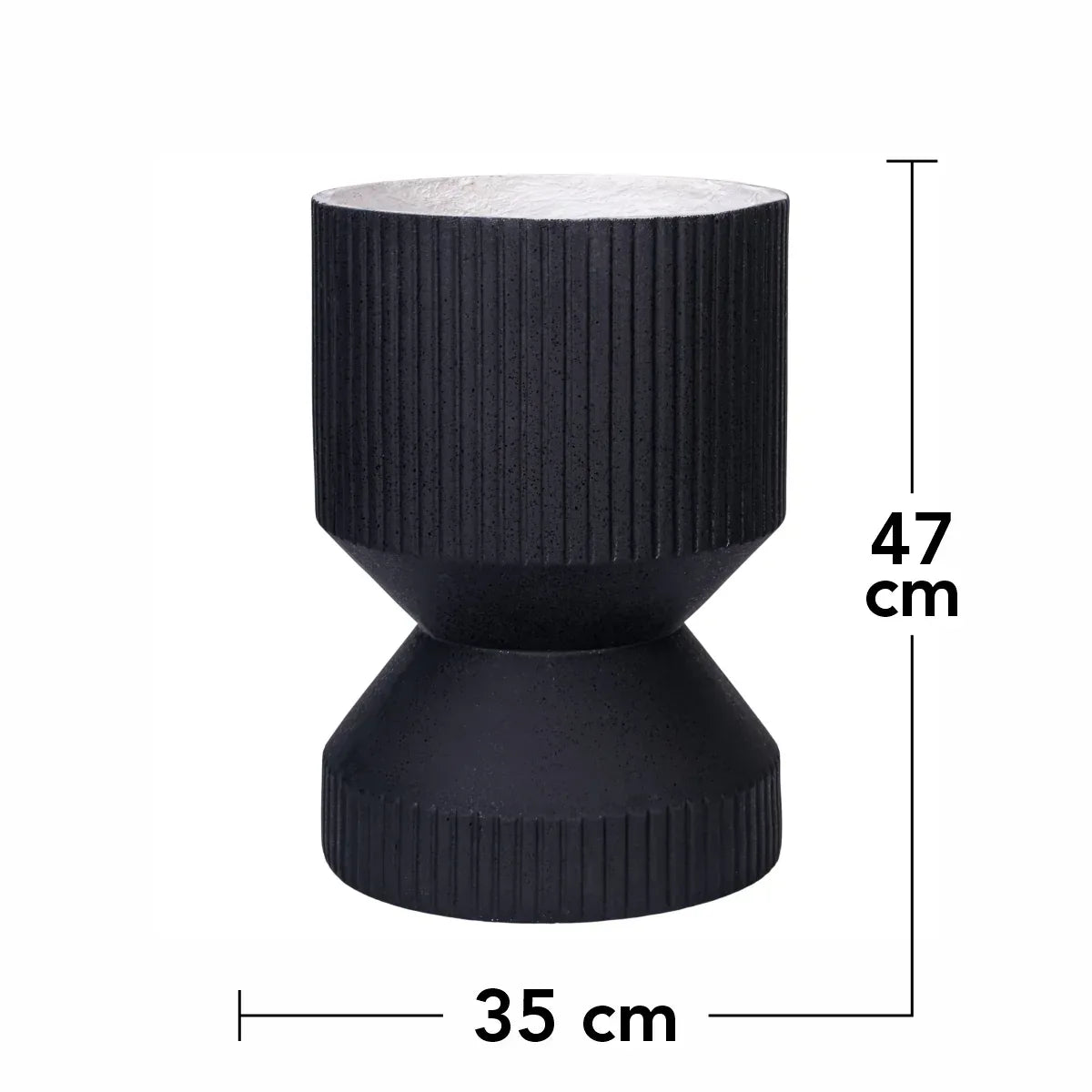 Ghiveci ecologic, Eco-friendly, Naimeed D6407, din materiale minerale, Negru, 47x35x35cm - 221.ro