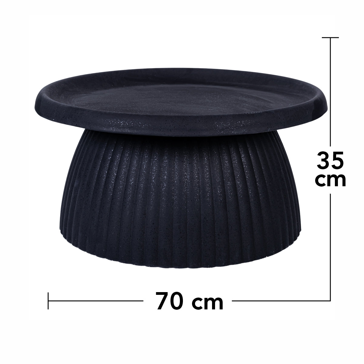 Ghiveci ecologic, Eco-friendly, Naimeed D6409, din materiale minerale, Negru, 35x70x70cm