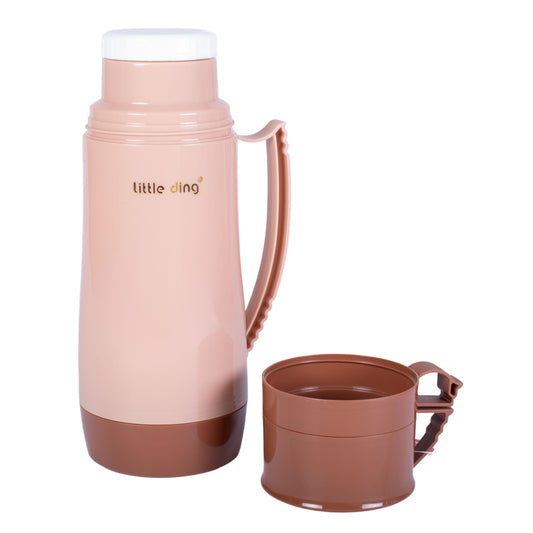 Termos, Naimeed D6418, pentru bauturi reci sau calde, Sticla si ABS, 1.8L, Maro, 160x345x132mm