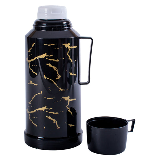 Termos, Naimeed D6416, pentru bauturi reci sau calde, Sticla si ABS, 1.8L, Negru, 160x320x135mm