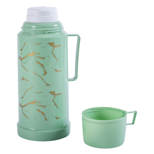 Termos, Naimeed D6416, pentru bauturi reci sau calde, Sticla si ABS, 1.8L, Verde, 160x320x135mm