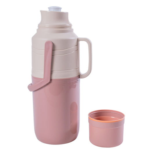 Termos, Naimeed D6421, pentru bauturi reci sau calde, Sticla si ABS, 2L, Roz, 114x400x200mm