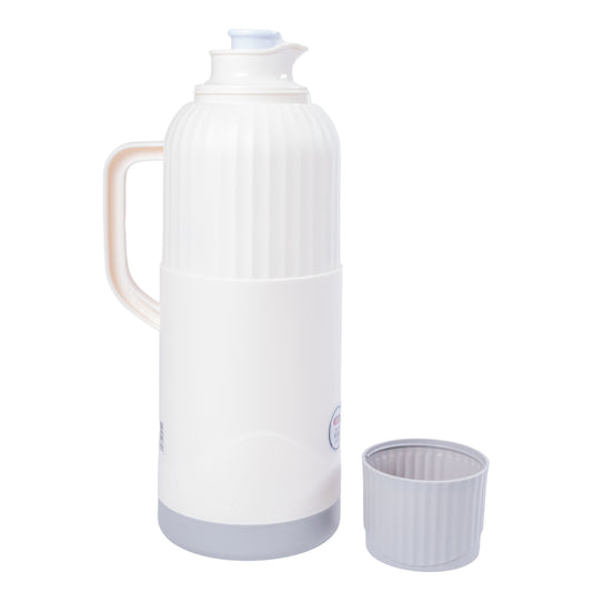 Termos, Naimeed D6422, pentru bauturi reci sau calde, Sticla si ABS, 2L, Alb, 137x390x160mm