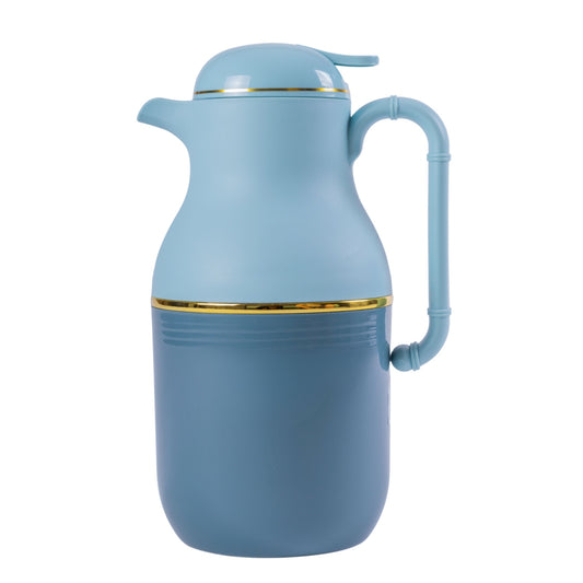 Termos, Naimeed D6429, pentru bauturi reci sau calde, Sticla si ABS, 1.6L, Albastru, 130x320x170mm