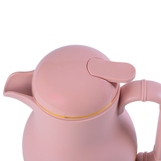 Termos, Naimeed D6427, pentru bauturi reci sau calde, Sticla si ABS, 1L, Maro, 130x280x160mm