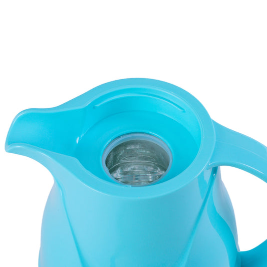 Termos, Naimeed D6428, pentru bauturi reci sau calde, Sticla si ABS, 1.3L, Albastru, 140x300x180mm