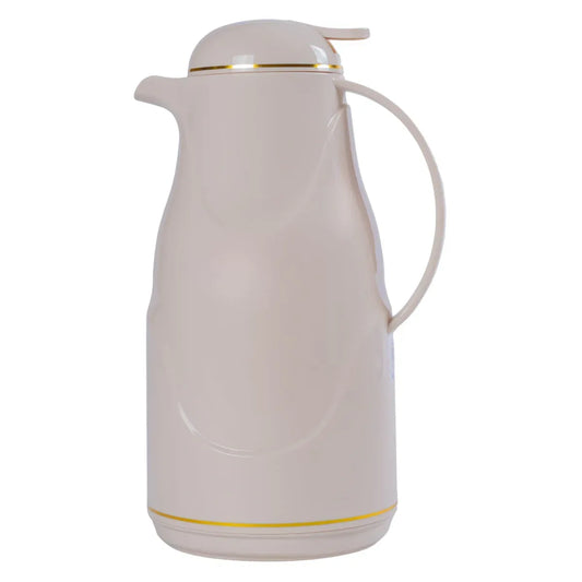 Termos, Naimeed D6430, pentru bauturi reci sau calde, Sticla si ABS, 1.4L, Crem, 145x320x190mm - 221.ro