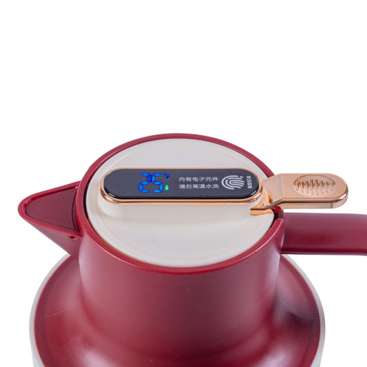 Termos, Naimeed D6435, pentru bauturi reci sau calde, Sticla si ABS, 1.5L, Visiniu, 150x260x200mm