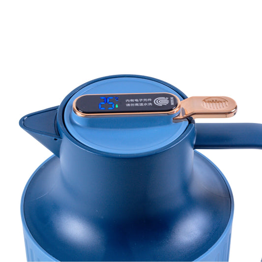 Termos, Naimeed D6438, pentru bauturi reci sau calde, Sticla si ABS, 2L, Albastru, 160x300x210mm