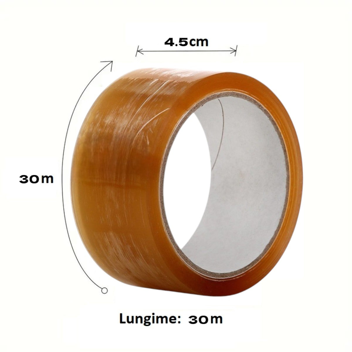 Banda adeziva, de tip scotch, 6 buc/set, Naimeed D6448, 30mx4.5cmx52μm, Maro transparent