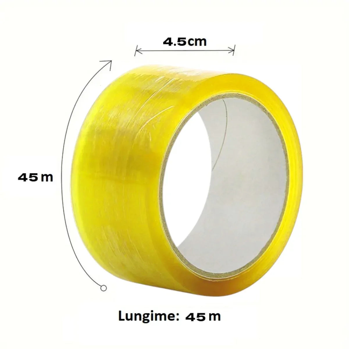 Banda adeziva, de tip scotch, 6 buc/set, Naimeed D6451, 45mx4.5cmx52μm, Galben transparent - 221.ro