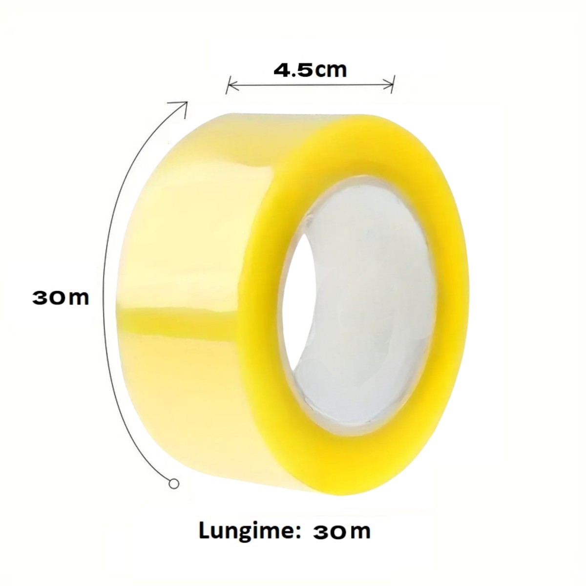 Banda adeziva, de tip scotch, 6 buc/set, Naimeed D6453, 100mx4.5cmx52μm, Galben transparent